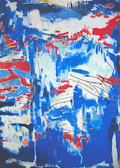 Water, mixed tech. on canvas, 170x150cm, 1990